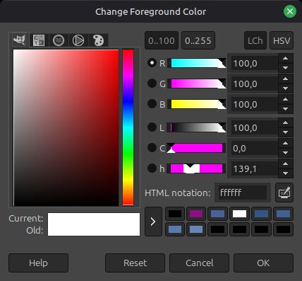Foreground color selector